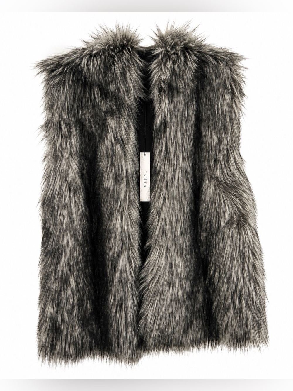 Talula Faux Fur Vest – Size L – NWT – Grey/Black – Aritzia